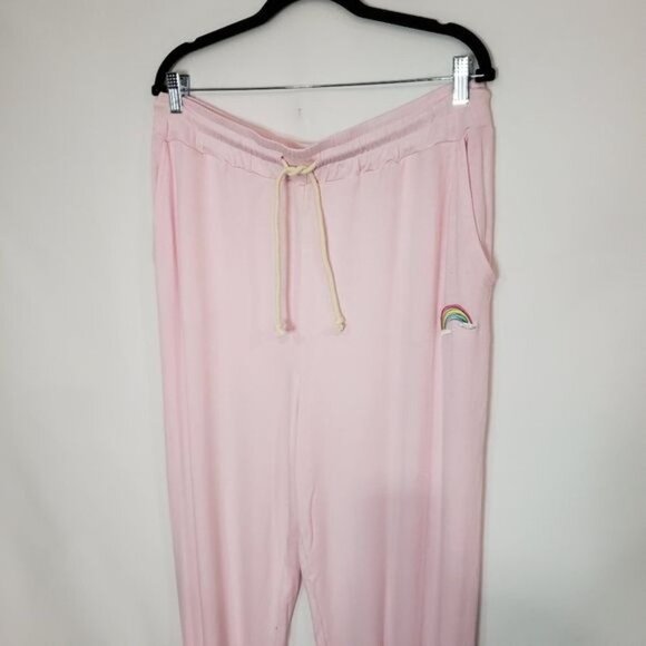 Honeydew Pink Sweatpants with Rainbow Patch Size Large - Picture 2 of 7